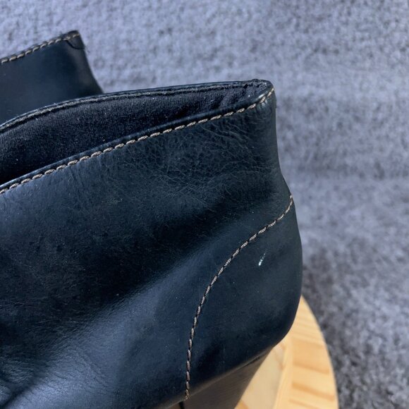 Clarks Boots Bergen Womens Size 11 Leather Black Lace Up Block Heel Ankle Bootie - Picture 10 of 10